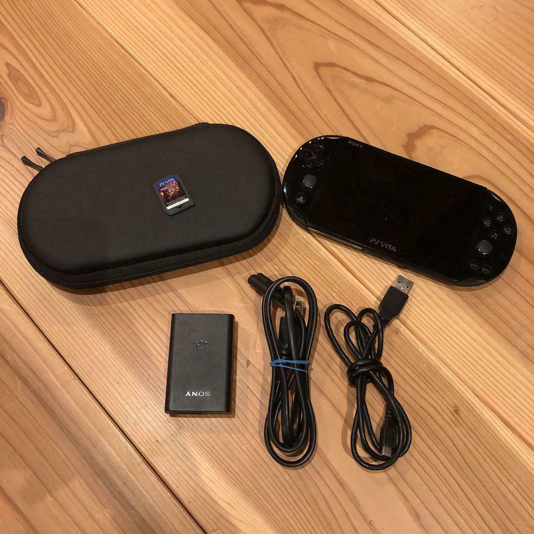 PlayStation Vita Black Battery Charger, Main Unit Case 8GB With Minecarft Used